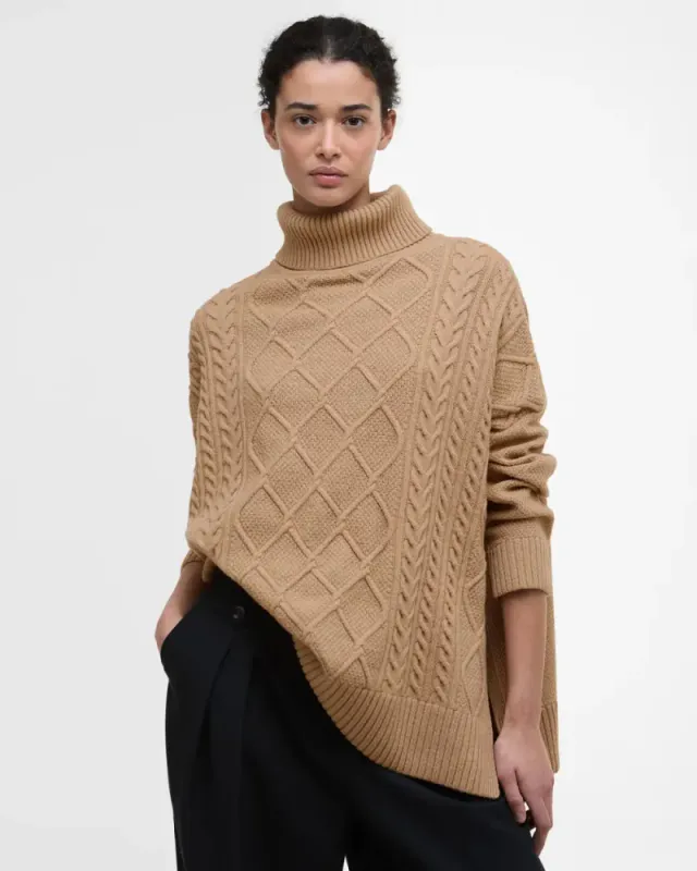 Burne Knitted Cape Pale Camel 