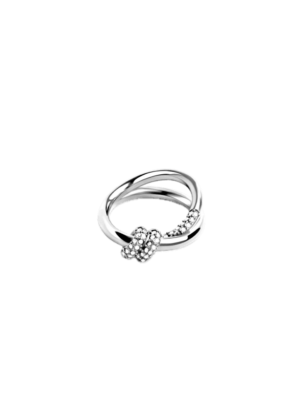 Pavé Knot Ring Silver
