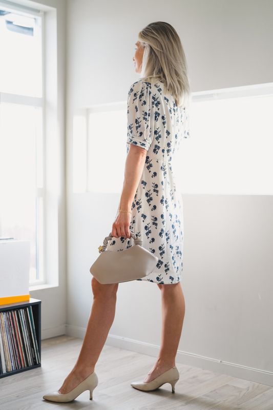 Allegra Dress Cream Hortensia Print 