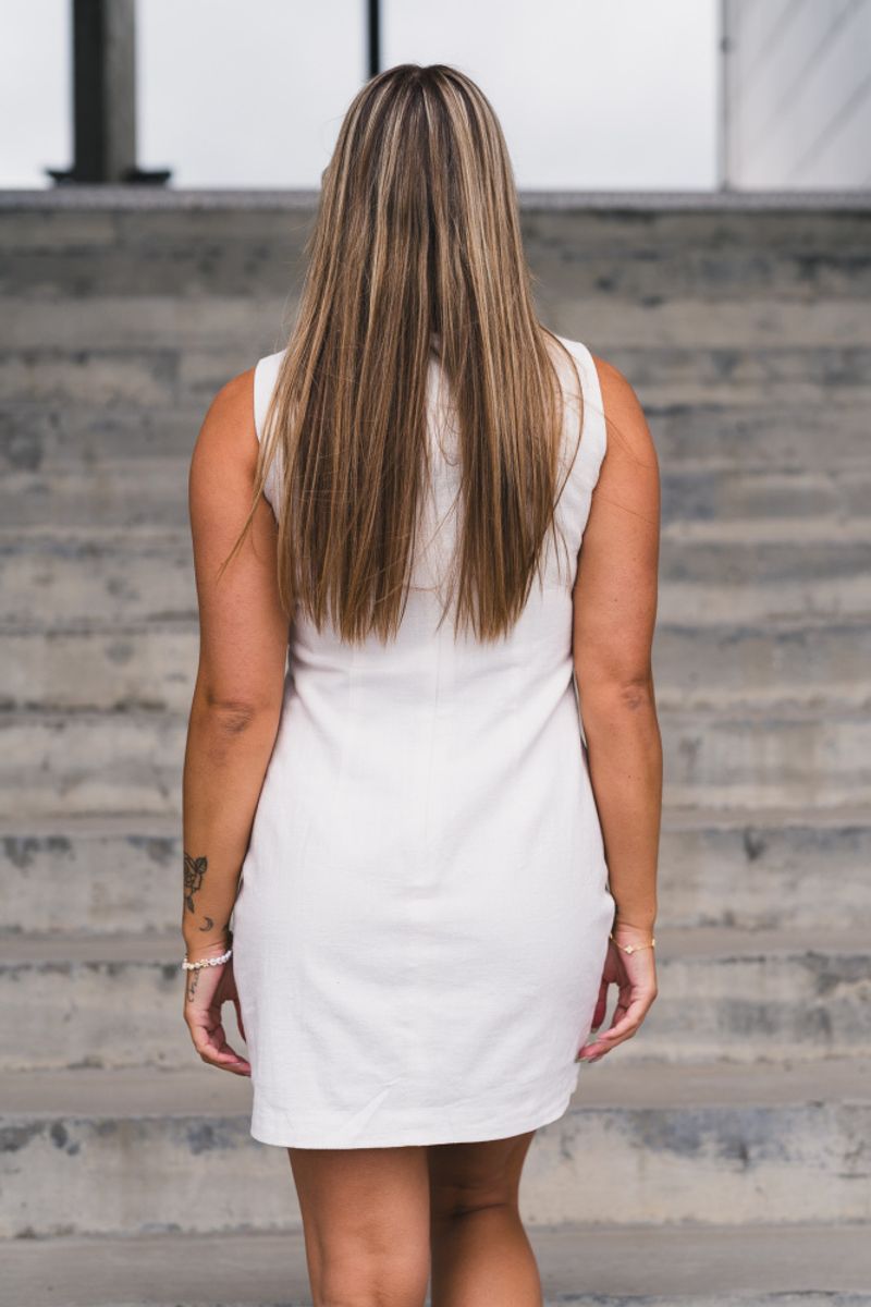 Bruna Ramie Dress Offwhite 