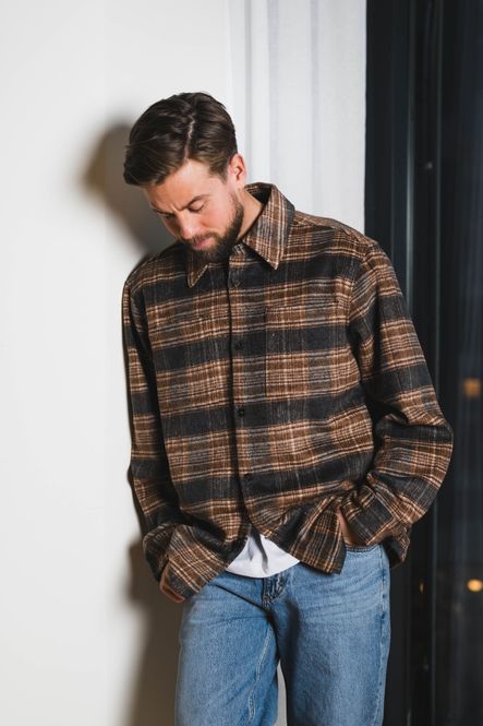Hovedbilde Regular Flannel Overshirt Brown Mix 