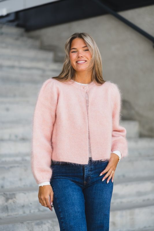 Amelia Chunky Cardigan Dusty Pink 