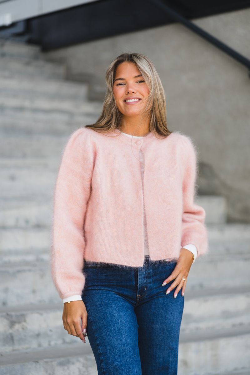 Amelia Chunky Cardigan Dusty Pink 
