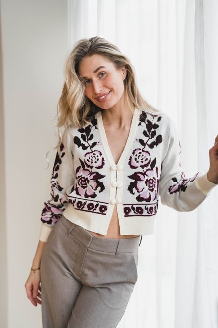 Hovedbilde Reno LS Knit Cardigan Pristine Reno Aop 