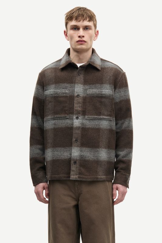 Sacastor X B Overshirt 15848 Brown Melange Check 