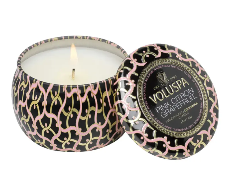 Mini Tin Candle Pink Citron Grapefruit