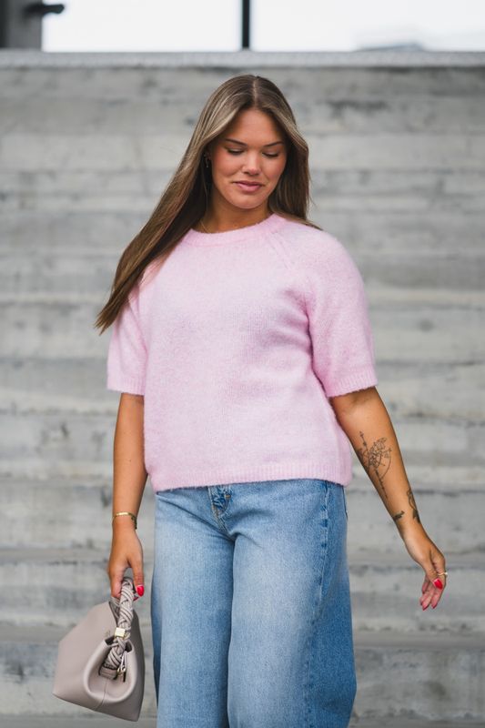 Enya SS Knit Pullover Pink Lady 