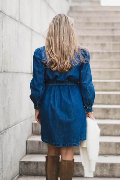 Hovedbilde Frida Short Shirt Dress Mid Blue Wash 