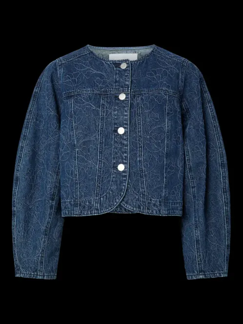 Hovedbilde Alia LS Embroidery Denim Jacket Dark Blue Denim