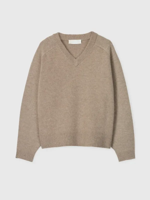 Harbour V-Neck Sweater Wheat 