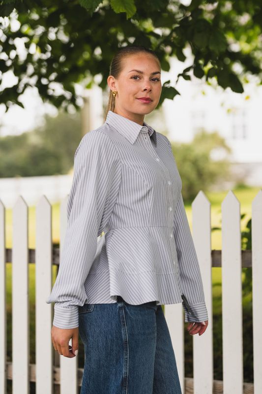 Samira Stripe Shirt Taupe Stripe 