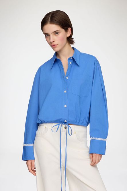 Hovedbilde Stretch Cotton Cropped Bowling Shirt Marina