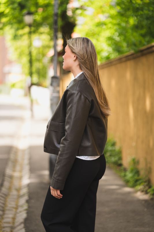 Romana Faux PU Jacket Brown 