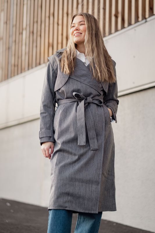 Regndråpe Trench Coat Stone Denim 