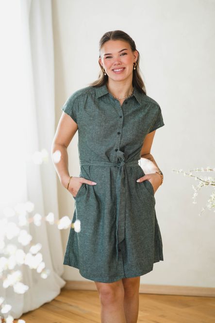 Hovedbilde Viana Ginia SS Shirt Dress Laurel W Melange 