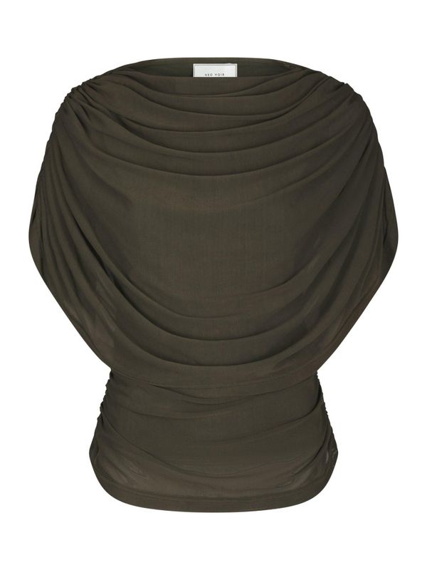 Cottuna Drapy Mesh Top Army 