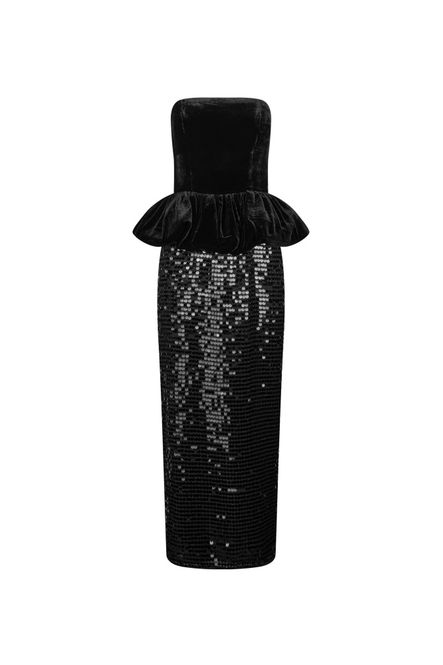 Hovedbilde Sequins Maxi Peplum Dress Black 