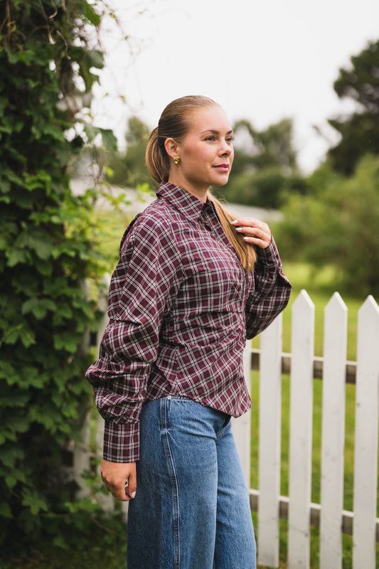 Neoella Medium Check Shirt Plum 