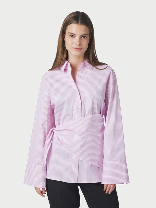 Dita Scarf Stripe Shirt Light Pink 