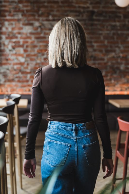 Jersey Turtleneck Brown 