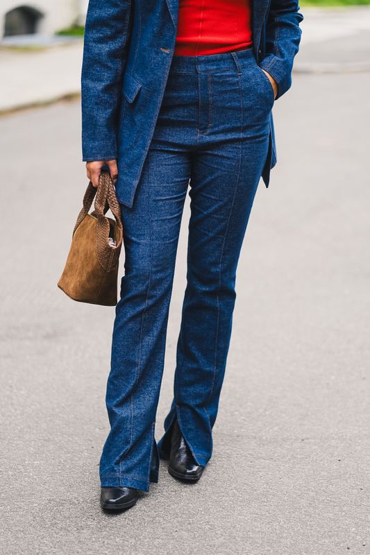 Vlora HW Pant Dark Blue Denim 