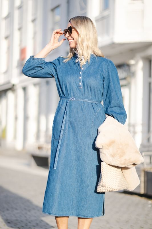 Nadija Dress Medium Blue Denim 