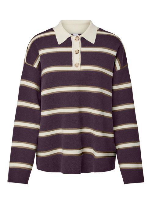 Hovedbilde Isabell LS Polo Knit Pullover Plum Perfect ...