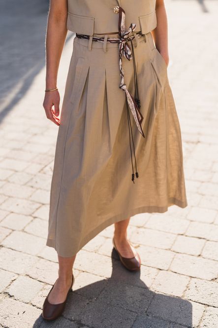 Hovedbilde Leila Anya Pleat Skirt Bisquit