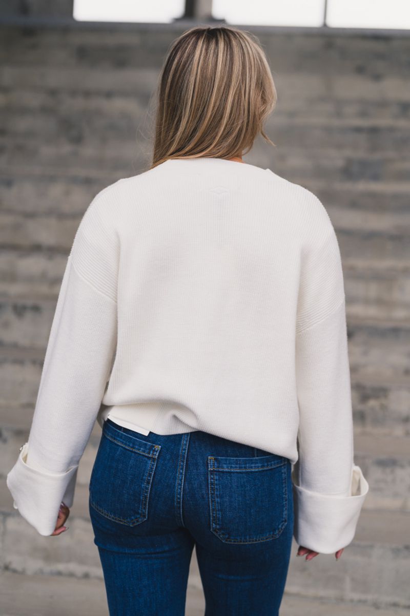 Atari Rib Cardigan Offwhite 