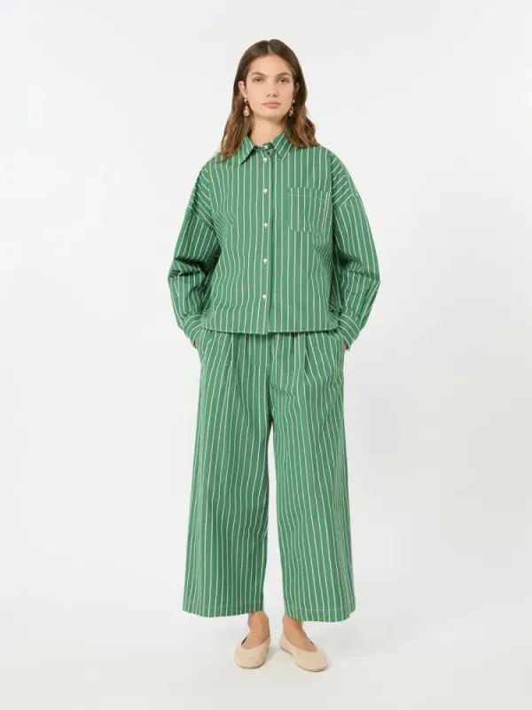 Kdonore Shirt Green Big Stripe 