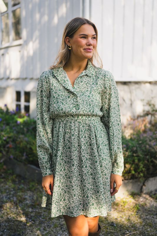 Astrid Dress Green Flower 