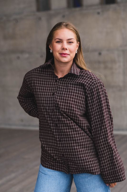 Anella Check Shirt Chocolate Plum 