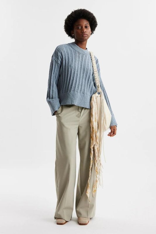 Hi Knit Sweater Blue Grey 