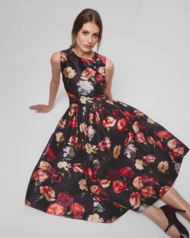 Taffeta Midi Dress Poppy 