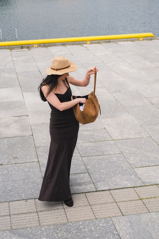 Tessa Linen Dress Dark Brown 