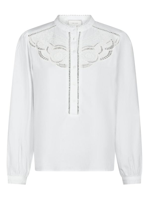Aneliah C Poplin Emb Blouse White 