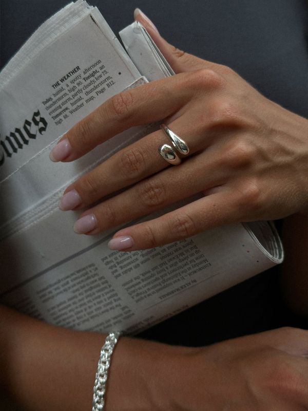 Adjustable Sleek Ring Silver 