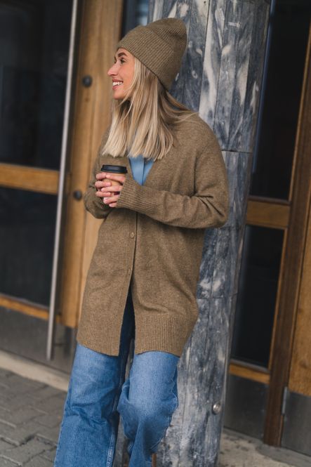 Hovedbilde Sanor Long Cardigan 7355 Lead Gray 
