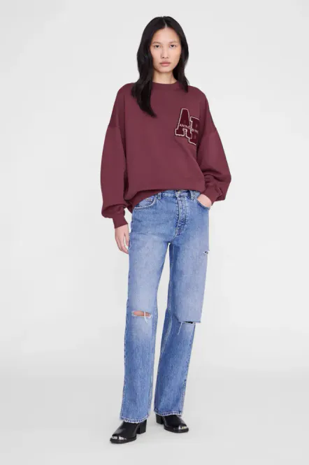 Hovedbilde Miles Sweatshirt Letterman Fig Burgundy 