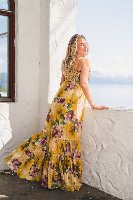 Organza Strap Dress Sunflower 