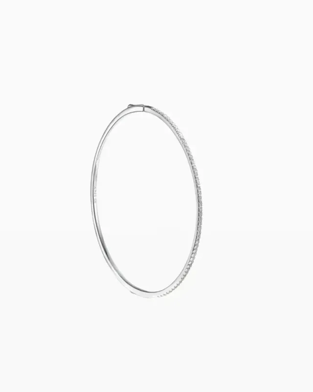 Stone Cuff Bracelet Silver 