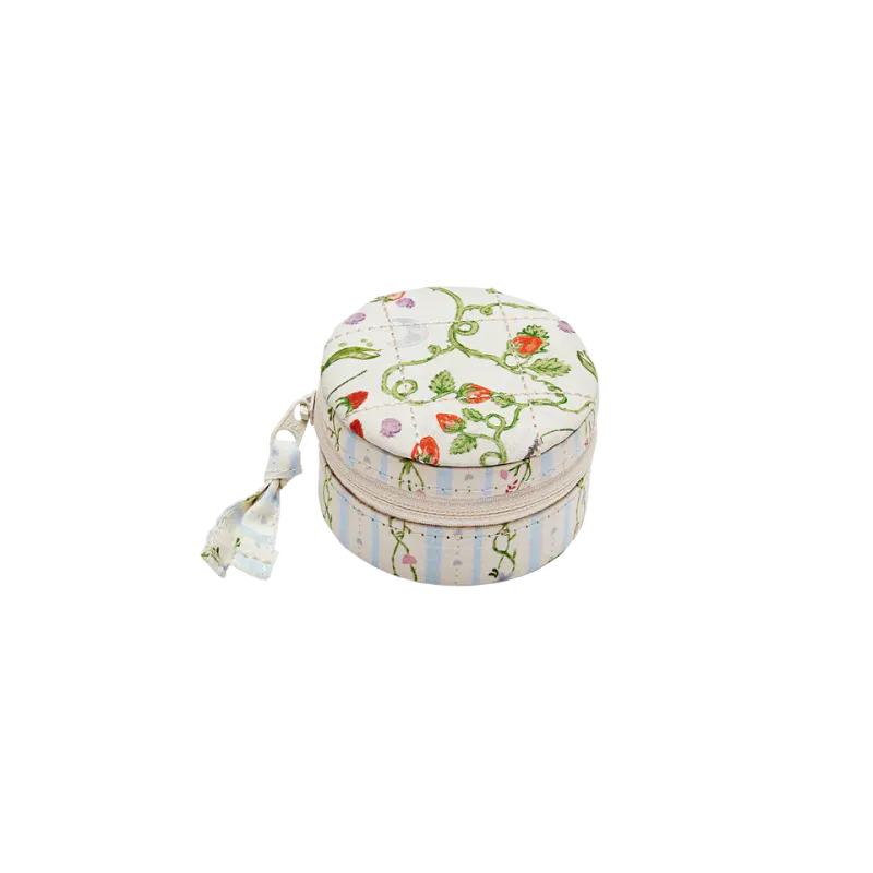 Round Jewelry Box Small Garden Magic Ivory 