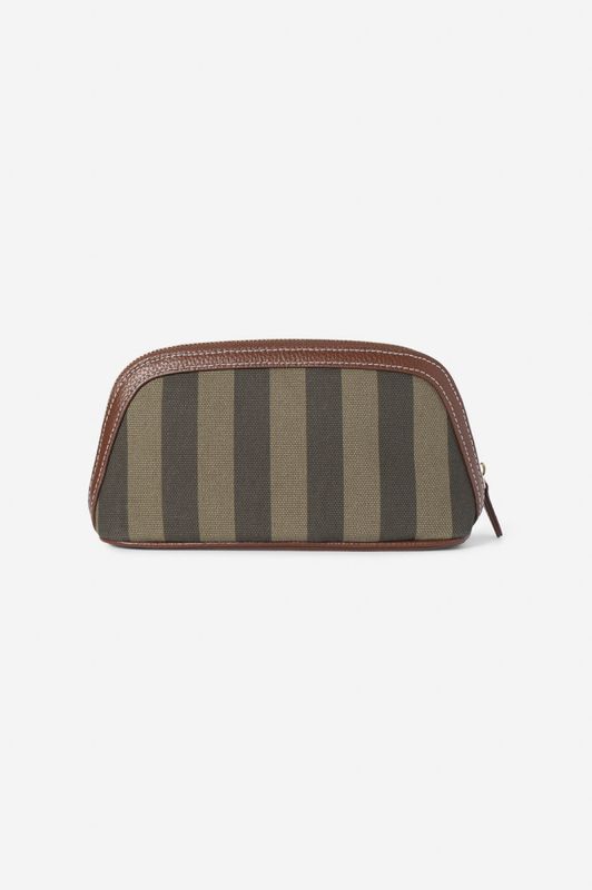 Cosmetic Pouch Small Green Stripe 