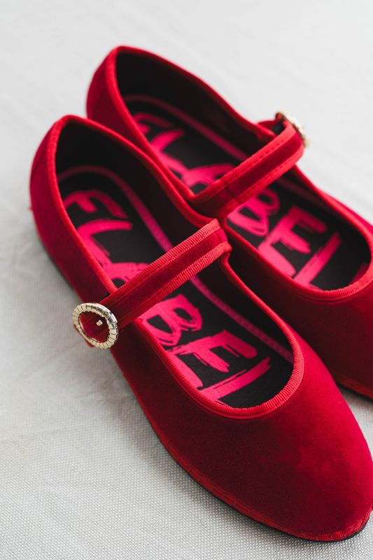 Mellark Mary Jane Velvet Red 