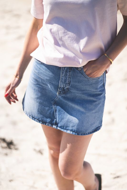 Denim Mini Skirt Light Blue 