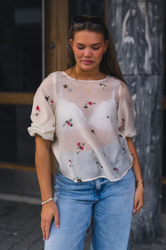 Faustina 3/4 Top AOP Sand Flower 