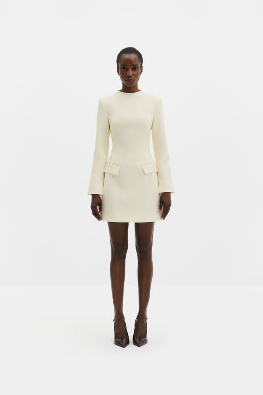 Leanna High Neck Mini Dress Pearl 