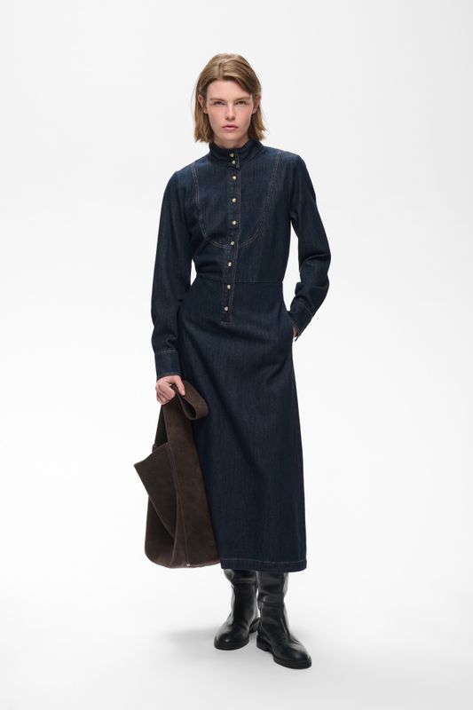 Hiro Dress Washed Dark Denim 