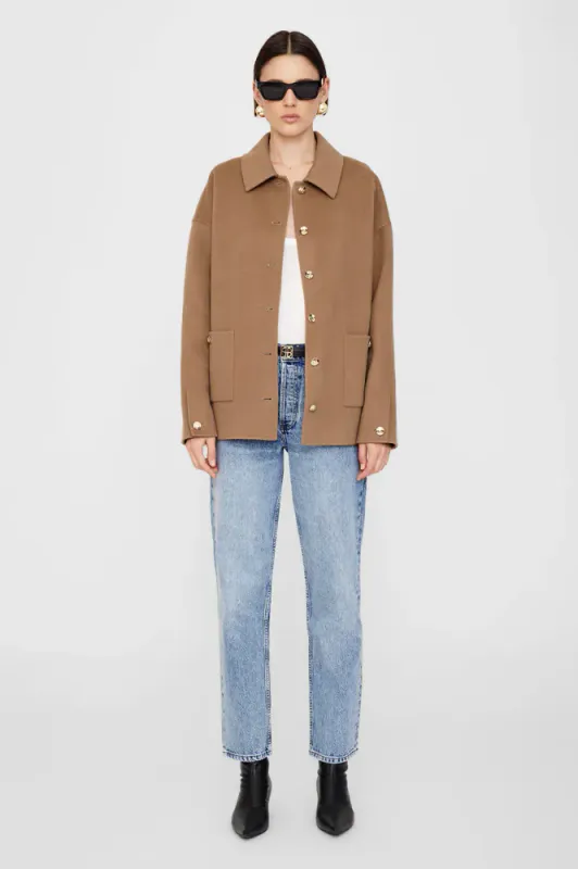 Luca Jacket Camel Cashmere Blend Brown 