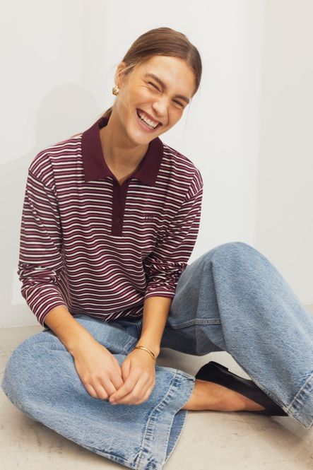 Hovedbilde Elmer Polo Shirt Deep Plum Stripe 